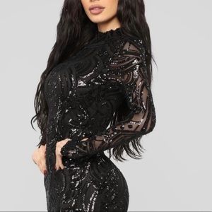 Sexy Sequin Black Dress